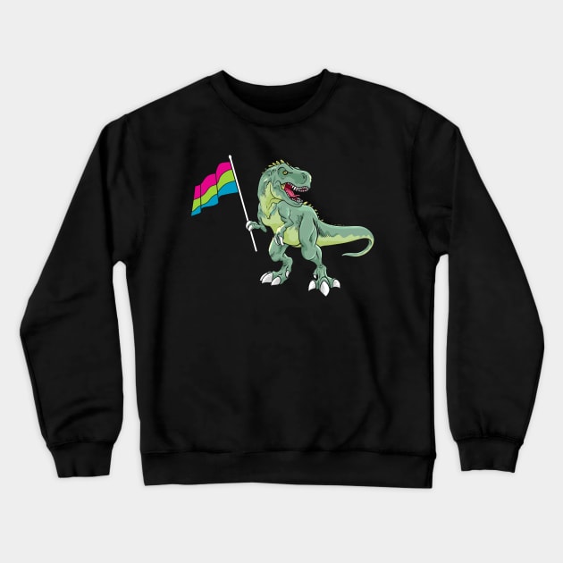 Funny Dinosaur Flag Polysexual Pride LGBT Gift Crewneck Sweatshirt by Lones Eiless